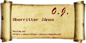 Oberritter János névjegykártya