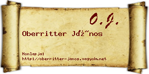 Oberritter János névjegykártya